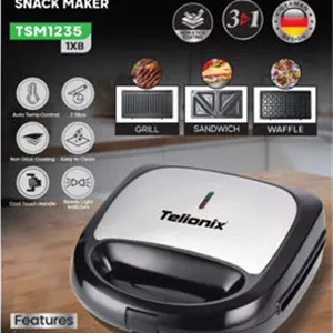 ساندویچ میکر 3 کاره دو عددی تلیونیکس مدل TSM 1235
