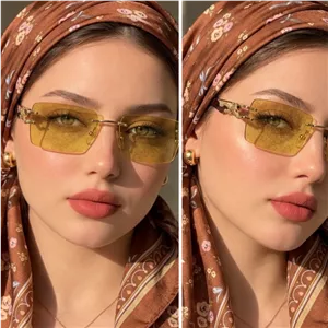عینک آفتابی زنانه دید در شب و روز تام فورد طرح مربعی گرد قرمز