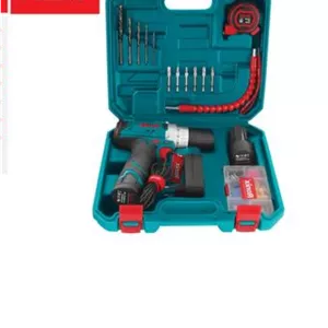 کیت دریل شارژی 12 ولت چکشی ۲ باتری رونیکس مدل RS-8613