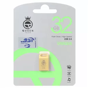 فلش Queen Unique USB2.0 Flash Memory-32GB طلایی (گارانتی مادام العمر شرکت آی تین)