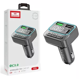 شارژر فندکی فست سه پورت و گیرنده بلوتوثی Earldom FM مدل ET-M96 - مشکی