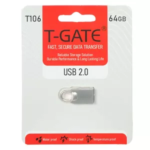فلش مموری T-GATE USB2.0 مدل T106 ظرفیت 64GB - نقره ای (گارانتی آسان سرویس)