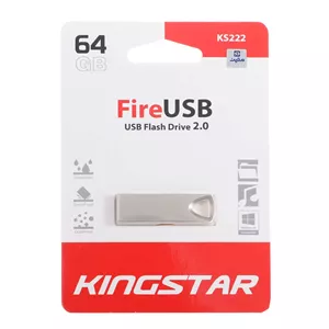 فلش مموری KingStar USB2.0 مدل Fire KS222 ظرفیت 64GB - نقره ای (گارانتی متین)