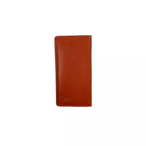 کیف پول جاکارتی و جا موبایلی مردانه چرم شکلاتی طرح polo
