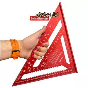 گونیا سه گوش 30 سانت همه کاره نجاری آلومینیومی قرمز