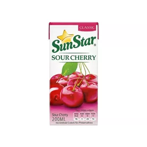 آبمیوه پاکتی آلبالو سان استار 200ml باکس 36 عددی