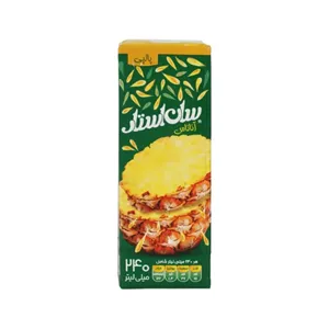 آبمیوه نکتار پالپ‌دار آناناس سان استار پاکتی 240ml باکس 36 عددی