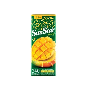 آبمیوه نکتار پالپ‌دار انبه سان استار پاکتی 240ml باکس 36 عددی