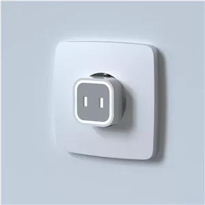 تبدیل برق دو به دو هادرون مدل A08 | مبدل دوشاخه آمریکایی به پریز ایرانی با نوار نورانی LED و گارانتی تعویض مادام‌العمر