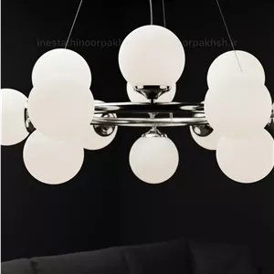 لوستر مدرن مولکولی سیلور کروم رینگی در انواع رنگبندی و سایز
