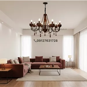 لوستر چوبی نئوکلاسیک روستیک فندوقی