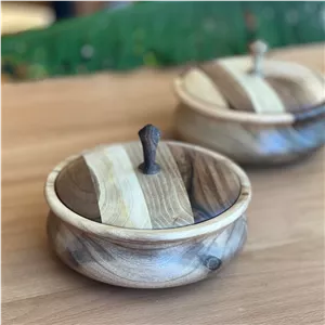 آجیل و شکلات خوری شکلات‌خوری چوبی گردو قطر 15 