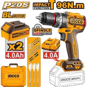 دریل شارژی ضربه‌ای براشلس 20 ولت اینکو مدل CIDLI20968