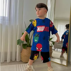 تیشرت و شلوارک پسرانه ترک - نیوکالکشن- باکیفیت و شرح پرطرفدار marvel از3 تا 10 سال