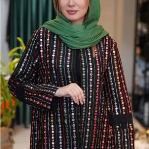 مانتو زنانه لنین طرح آیینه کاری ماهوت