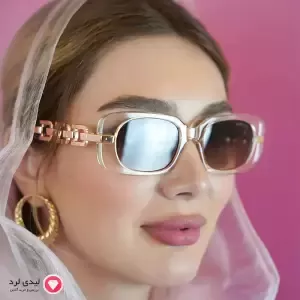 عینک افتابی زنانه دسته فلزی طرح گوچی قهوه ای کد202
