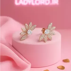 گوشواره طرح پله ای نگین دار ژوپینگ کد 26859