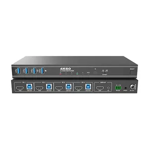 کی وی ام سوئیچ 4 پورت HDMI 2.0/USB 3.0 فرانت مدل FN-K3H41 با رزولوشن 4K@60 به همراه ریموت