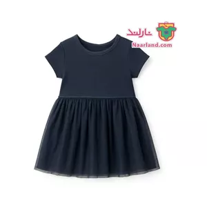 پیراهن کریشه تور دار لوپیلو سرمه ای ساده