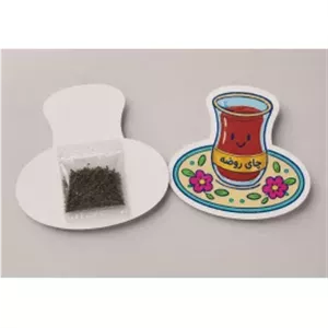 بسته 100 عددی کارت نذری  مقوا گلاسه چای روضه7.7*6.7