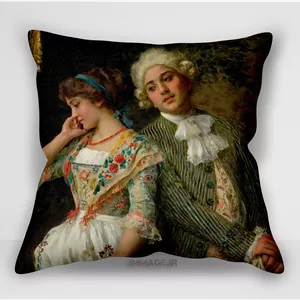 کوسن نقاشی کلاسیک ، موزه ایی دوشیزه ای خجالتی اثر فدریکو آندره ئوتی (art 1208)