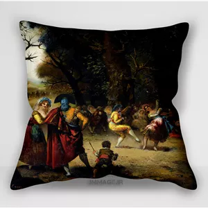 کوسن نقاشی کلاسیک ، موزه ایی رقص در مزرعه رقص روستایی اوخنیو لوکاس وییامیل (art 1243)