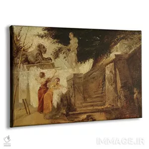 تابلو کلاسیک C.1756-61,زن های رخت شو در باغ، حدود ۱۷۵۶-۱۷۶۱ اثر هوبرت روبر