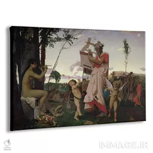 تابلو کلاسیک Bacchus And Aphrodite, 1848,آناکریون، باکوس و آفرودیت، ۱۸۴۸ اثر ژان لئون ژروم