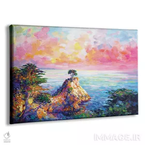 تابلو دکوراتیو California,درخت سرو تنها در پبل بیچ، کالیفرنیا اثر لئون دوونیس