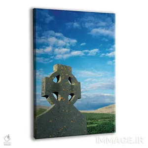 تابلو دکوراتیو Ireland, Celtic Cross In Field.,اروپا، ایرلند، صلیب سلتی د… اثر مریلین پارور