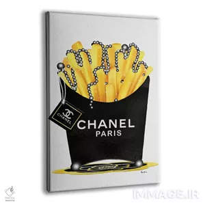 تابلو دکوراتیو سیب زمینی سرخ کرده Chanel تازه و مروارید اثر پوماکای بارون