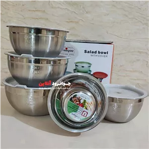 لگن استیل یونیک درب دار 5 عددی KL-19194