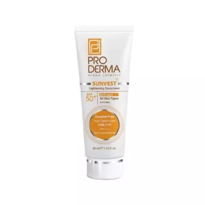 کرم ضد آفتاب پرودرما SPF50 بی رنگ با خاصیت روشن کننده مناسب انواع پوست