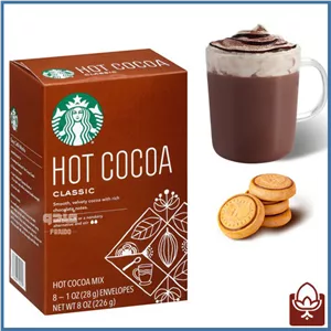 پودر هات چاکلت فوری کلاسیک استارباکس – بسته 8 ساشه‌ای | طعم شکلاتی غنی و کرمی