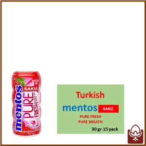 آدامس بدون قند مغزدار 30 گرمی منتوس - با طعم توت فرنگی