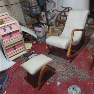 صندلی راک مدل فانتزی چوب روسی همراه با پاف متریال مرغوب