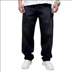 شلوار جین بگ مردانه آبی مدل ساده