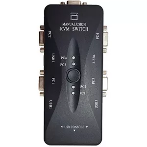 سوئیچ KVM چهار پورت دستی رویال مدل 4UK (کنترل ۴ سیستم با یک مانیتور و ماوس)