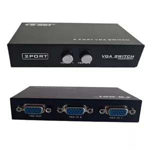 سوئیچ تصویر VGA دو پورت دستی دی‌نت (D-net) بدنه فلزی