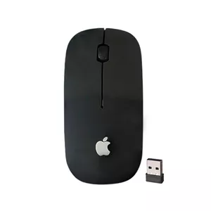 ماوس بی‌سیم طرح اپل (Apple Design) رنگ مشکی به همراه دانگل USB