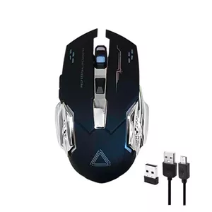 ماوس گیمینگ بی‌سیم شارژی مدل T2 | سایلنت، ارگونومیک با نورپردازی RGB