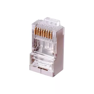 سوکت شبکه CAT6 SFTP فلزی و شیلددار برند AMP (بسته ۱۰۰ عددی)