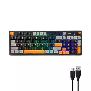 کیبورد مخصوص بازی دی نت (D-NET) مدل DT-984 | کابل جداشونده و نورپردازی RGB