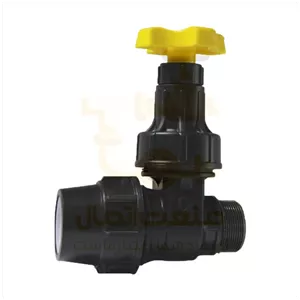 شیر کشویی دسته کوتاه پلیمری یکسر مهره یکسر رابط\ 