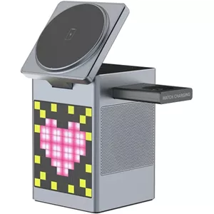 شارژر وایرلس مدل S5A-BT با اسپیکر بلوتوث و ساعت دیجیتال