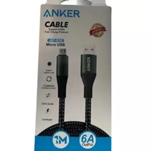 کابل تبدیل USB به میکرو usb انکر مدل Af010 طول 0.9 متر - سبز تیره