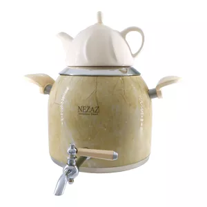 نزاز کتری و قوری 5لیتری طرح ترک شیردار/ قوری چینی (رنگی طرح سنگ) کد 3025