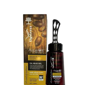 ژل موی شانه دار لایتنس سوپر بلک حاوی روغن آرگان و پروتئین حجم 260ml