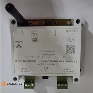 ریموت کنترل پیامکی دو کانال با رله کولری 30 آمپر بهمراه ریموت کنترل برد بالا و امکان استعلام دما