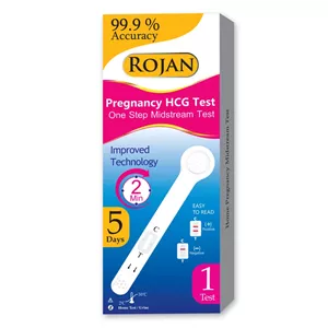 تست بارداری روژان مدل میداِستریم خودکاری 99.9%PREGNANCY HCG TEST ROJAN